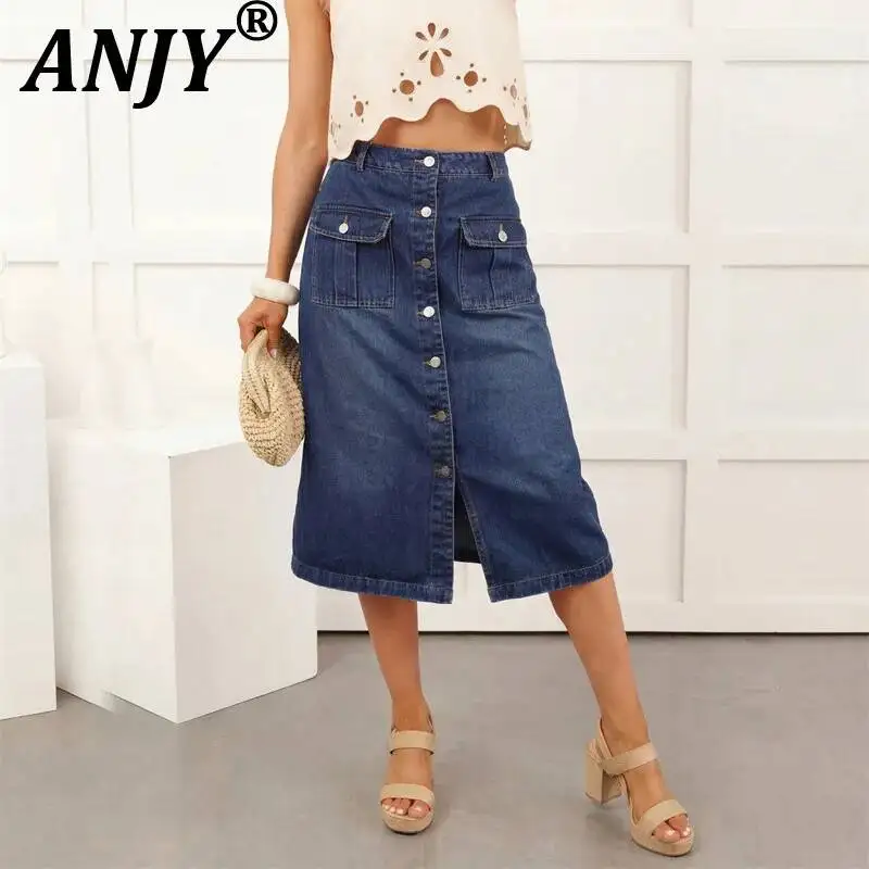 ANJY Spring Summer New Women Elegant Fashion Buttons Pocket Slim Fit A-Line Denim Skirts Trendy Stylish Casual Streetwear A22958
ANJY Spring Summer New Women Elegant Fashion Buttons Pocket Slim Fit A-Line Denim Skirts Trendy Stylish Casual Streetwear A22958