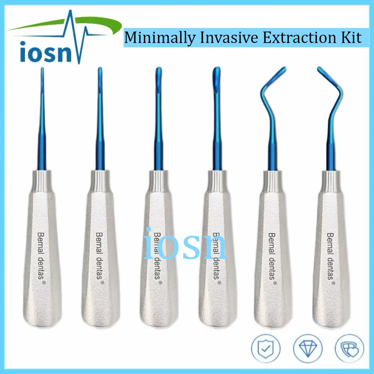 Dental Elevator Set with Ergonomic Design Blue Dental Extraction Elevators Stainless Steel Curved Elevators Tools for Dentists
Dental Elevator Set with Ergonomic Design Blue Dental Extraction Elevators Stainless Steel Curved Elevators Tools for Dentists