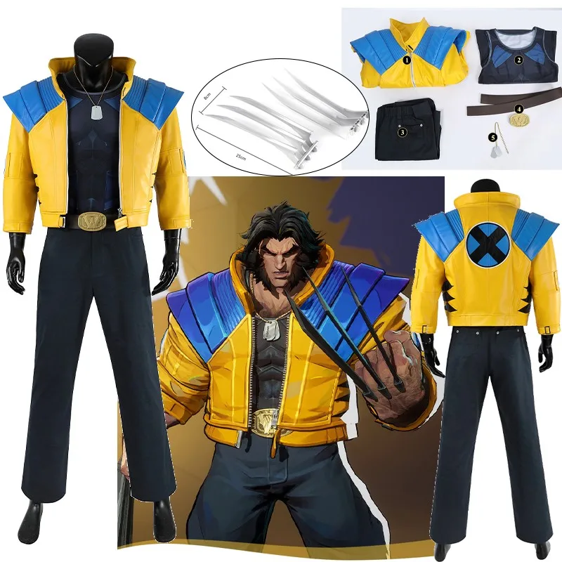 Wolverrine Game Marv Rivals Cosplay Disfraz mujer Coat Pant Claws Prop Clothes Man Suit Full Set Halloween Carnival Customized
Wolverrine Game Marv Rivals Cosplay Disfraz mujer Coat Pant Claws Prop Clothes Man Suit Full Set Halloween Carnival Customized