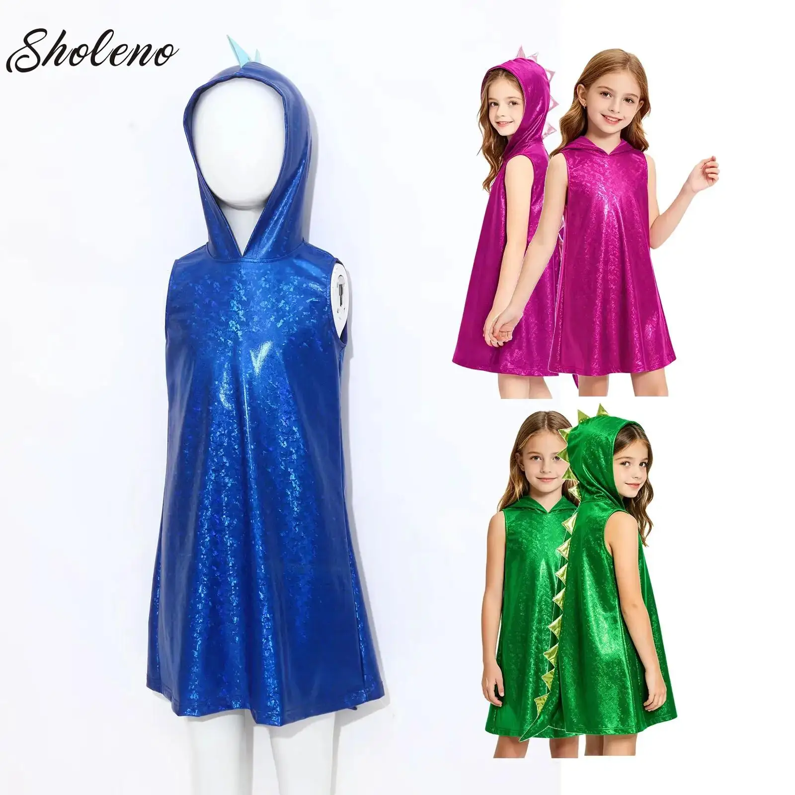 Metallic Jazz Modern Dance Performance Costume for Kids Girls Sleeveless Hooded Ballet Dance Dress 3D Tail Dinosaur Dress
Metallic Jazz Modern Dance Performance Costume for Kids Girls Sleeveless Hooded Ballet Dance Dress 3D Tail Dinosaur Dress