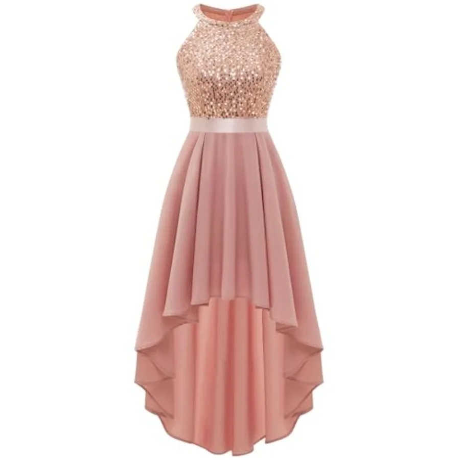 Dressystar Women's Sequin Halter Cocktail Prom Dresses Hi-Lo Sparkly Glitter Homecoming Bridesmaid Wedding Guest Dress
Dressystar Women's Sequin Halter Cocktail Prom Dresses Hi-Lo Sparkly Glitter Homecoming Bridesmaid Wedding Guest Dress
