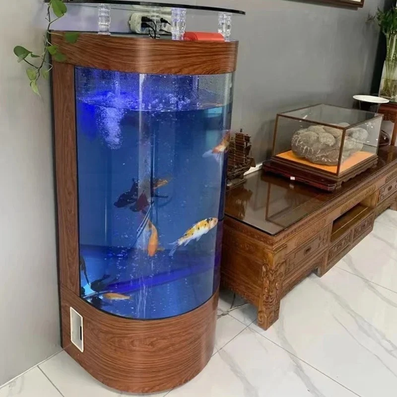 Semi-cylindrical fish tank living room small back filter floor, ecological self-circulation cylinder no-change aquarium
Semi-cylindrical fish tank living room small back filter floor, ecological self-circulation cylinder no-change aquarium