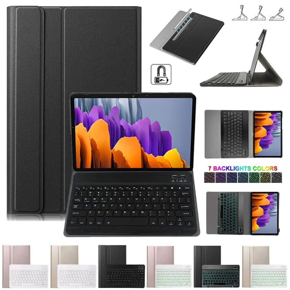 Чехол для планшета с Bluetooth клавиатурой для Samsung Galaxy Tab S7 11 дюймов T870/875 2020, Съемная Беспроводная подставка для клавиатуры, Магнитный чехол
Чехол для планшета с Bluetooth клавиатурой для Samsung Galaxy Tab S7 11 дюймов T870/875 2020, Съемная Беспроводная подставка для клавиатуры, Магнитный чехол