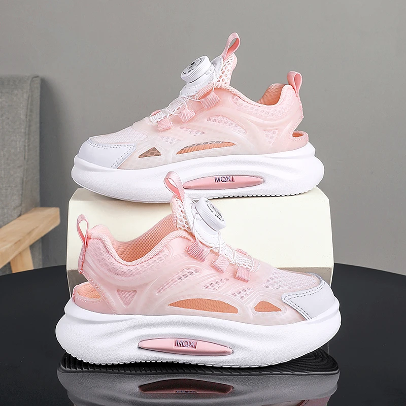 A pair of children's breathable hollow mesh sneakers rotary buckle non slip lightweight casual running shoes DW-MQX-2389
A pair of children's breathable hollow mesh sneakers rotary buckle non slip lightweight casual running shoes DW-MQX-2389