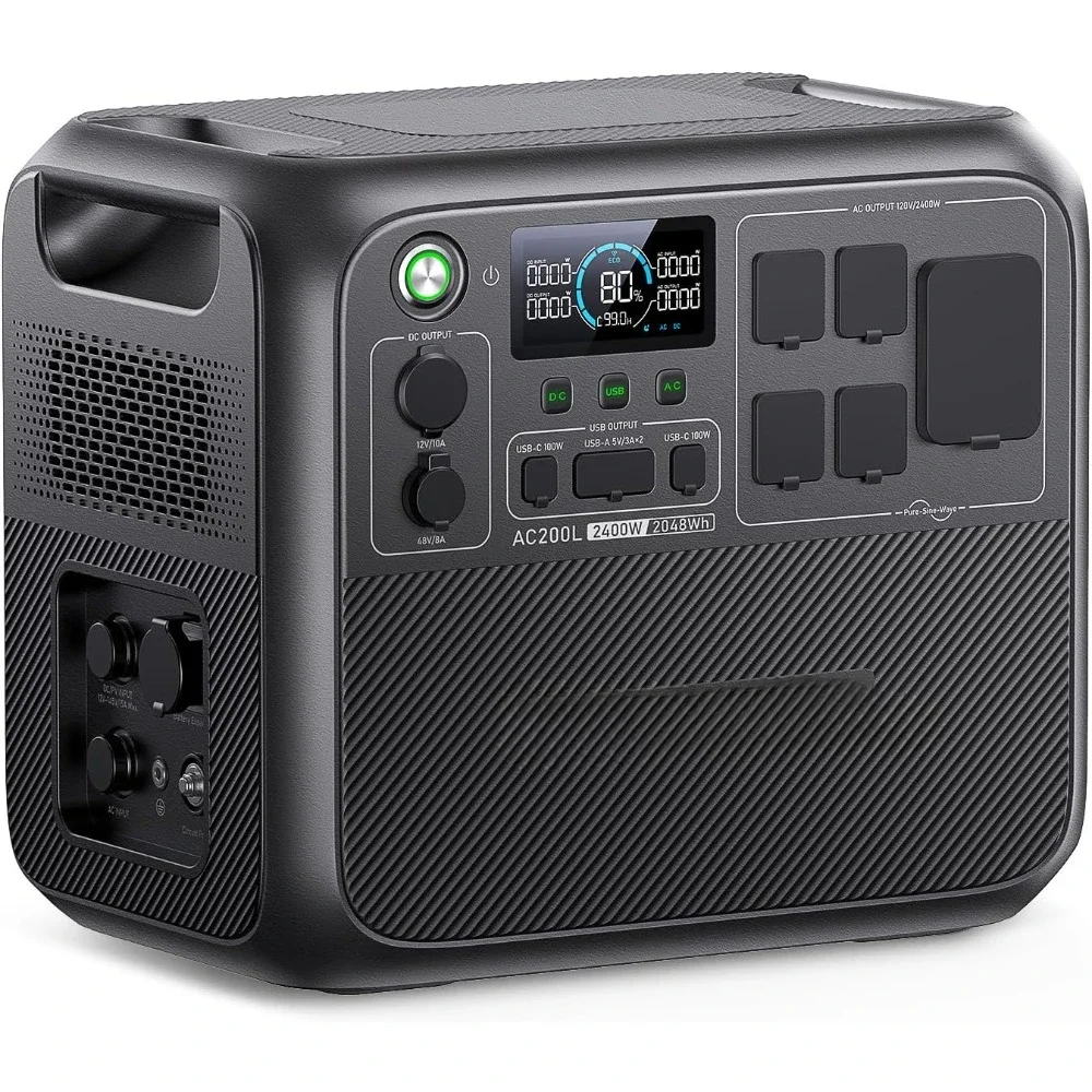 Solar Generator AC200L, 2,048Wh LiFePO4 Battery Backup, Expandable to 8,192Wh w/ 4 2,400W AC Outlets
Solar Generator AC200L, 2,048Wh LiFePO4 Battery Backup, Expandable to 8,192Wh w/ 4 2,400W AC Outlets
