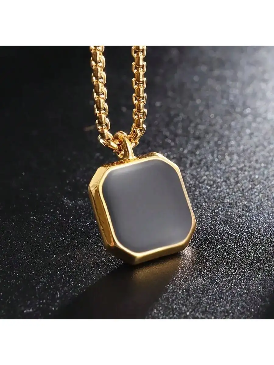 Stainless Steel Geometric Square Pendant Necklace With Black Synthetic Zirconia For Men And Women
Stainless Steel Geometric Square Pendant Necklace With Black Synthetic Zirconia For Men And Women