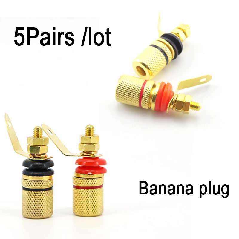 5pairs 5 Black 5 Red Gold-Plated Banana plugs insulation sound Terminals Anti-impact speaker terminals Banana jack socket
5pairs 5 Black 5 Red Gold-Plated Banana plugs insulation sound Terminals Anti-impact speaker terminals Banana jack socket