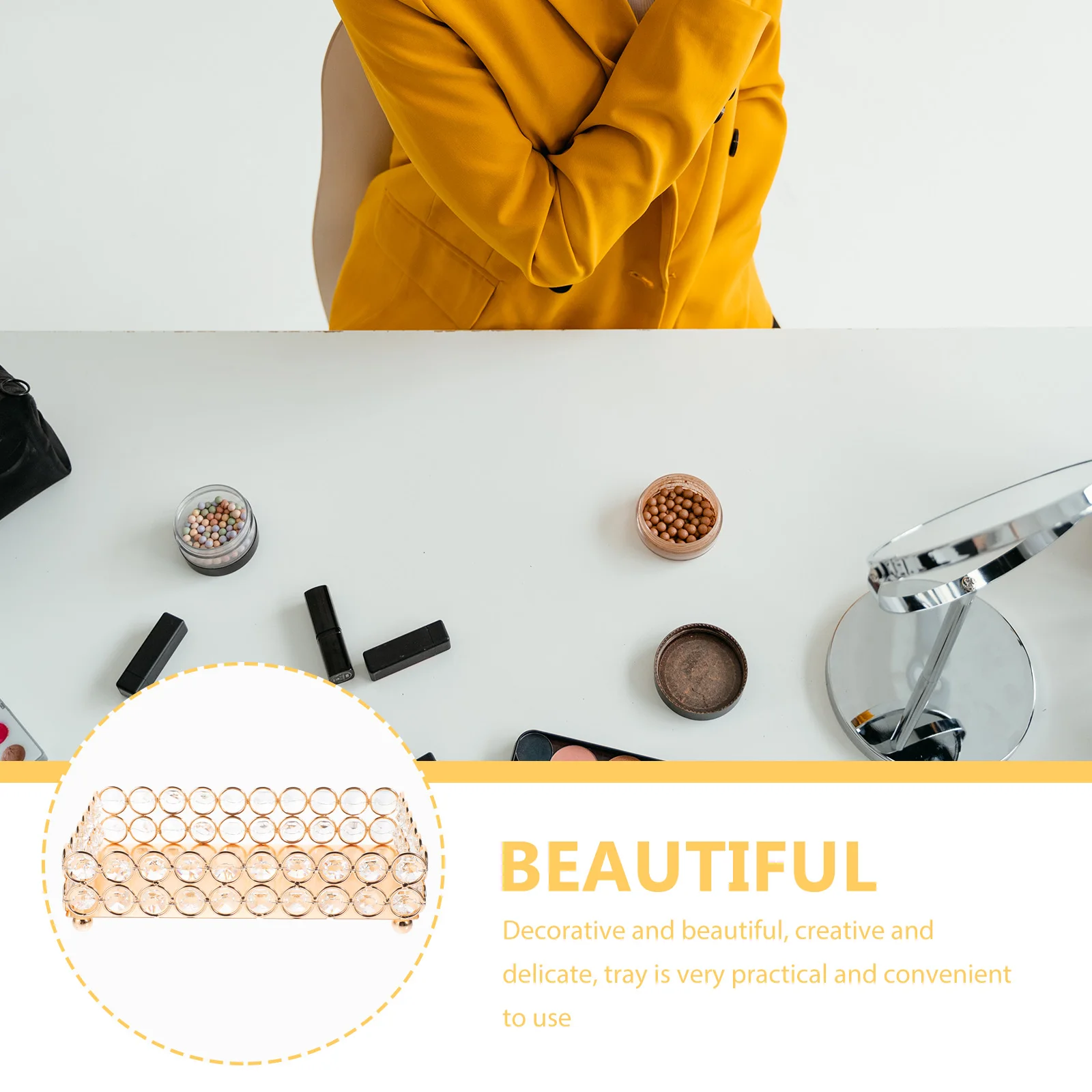 Crystal Tray Storage Dresser Table Perfume ganizer Vanity Accessories Lipstick Makeup Snack trays Golden B Style
Crystal Tray Storage Dresser Table Perfume ganizer Vanity Accessories Lipstick Makeup Snack trays Golden B Style