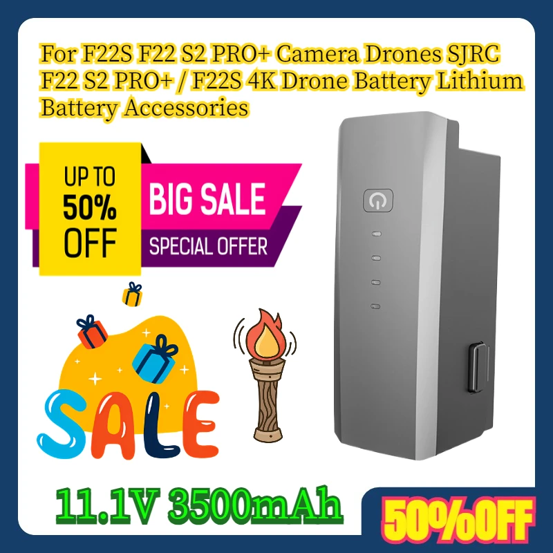 For F22S F22 S2 PRO+ Camera Drones SJRC F22 S2 PRO+ / F22S 4K Drone Battery 11.1V 3500mAh Lithium Battery Accessories
For F22S F22 S2 PRO+ Camera Drones SJRC F22 S2 PRO+ / F22S 4K Drone Battery 11.1V 3500mAh Lithium Battery Accessories