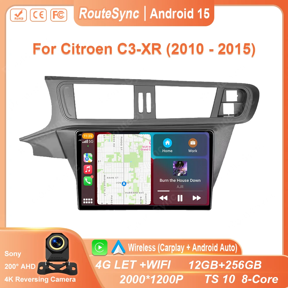 Android 15 Car Radio For Citroen C3-XR 2010 - 2015 Viedo Player Navigation 5G WIFI GPS Wireless Carplay Auto 4G LTE BT DSP QLED
Android 15 Car Radio For Citroen C3-XR 2010 - 2015 Viedo Player Navigation 5G WIFI GPS Wireless Carplay Auto 4G LTE BT DSP QLED