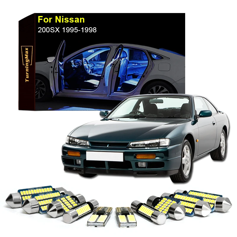 Комплект светодиодных ламп Canbus для внутреннего освещения для Nissan 200SX 1995-1998, Купольные лампы для чтения в багажнике, комнатные лампы, автомобильные аксессуары
Комплект светодиодных ламп Canbus для внутреннего освещения для Nissan 200SX 1995-1998, Купольные лампы для чтения в багажнике, комнатные лампы, автомобильные аксессуары