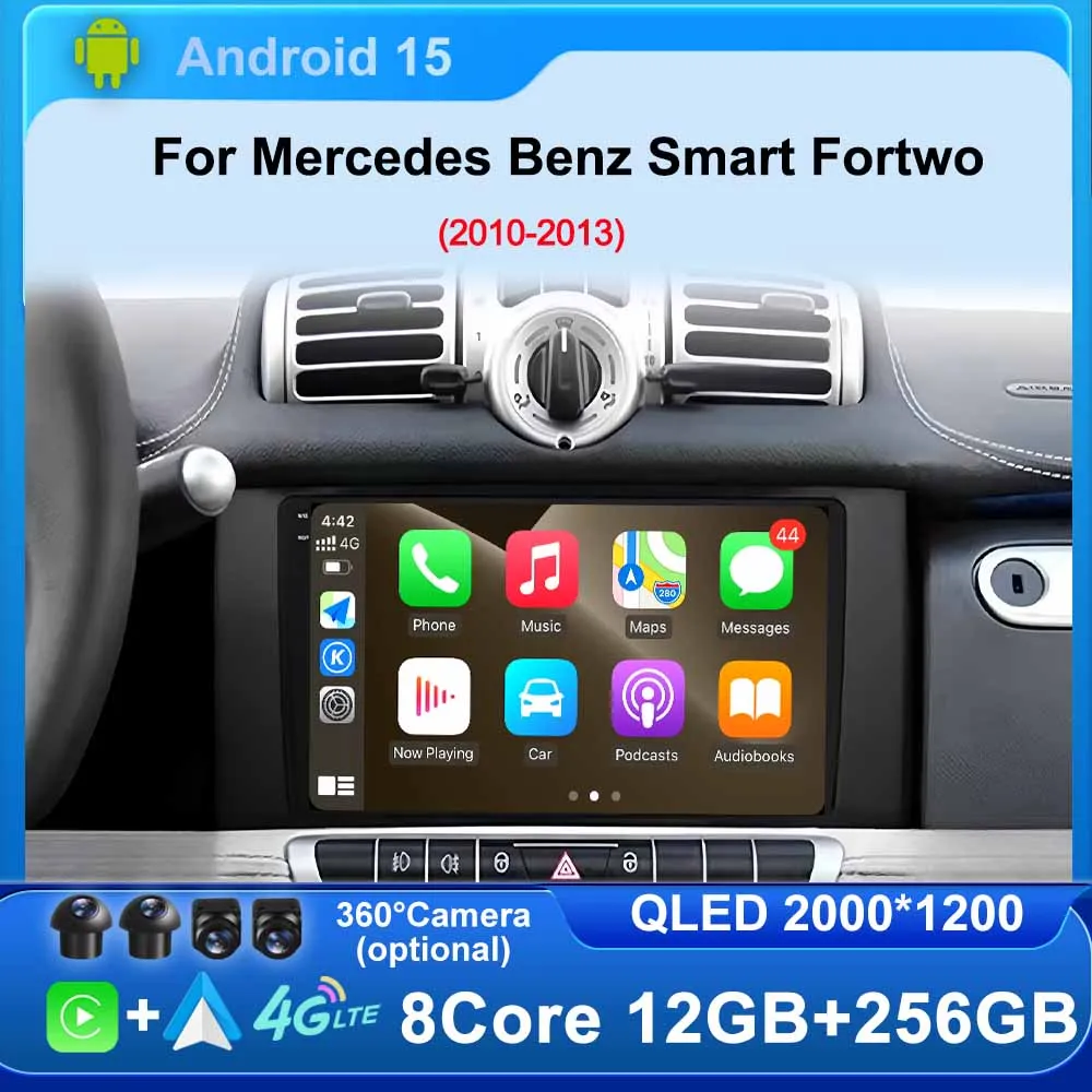 Android 15 CarPlay Auto Radio Multimedia Video Player For Mercedes Benz Smart Fortwo 2011-2013 GPS Navi Autoradio Bluetooth wifi
Android 15 CarPlay Auto Radio Multimedia Video Player For Mercedes Benz Smart Fortwo 2011-2013 GPS Navi Autoradio Bluetooth wifi