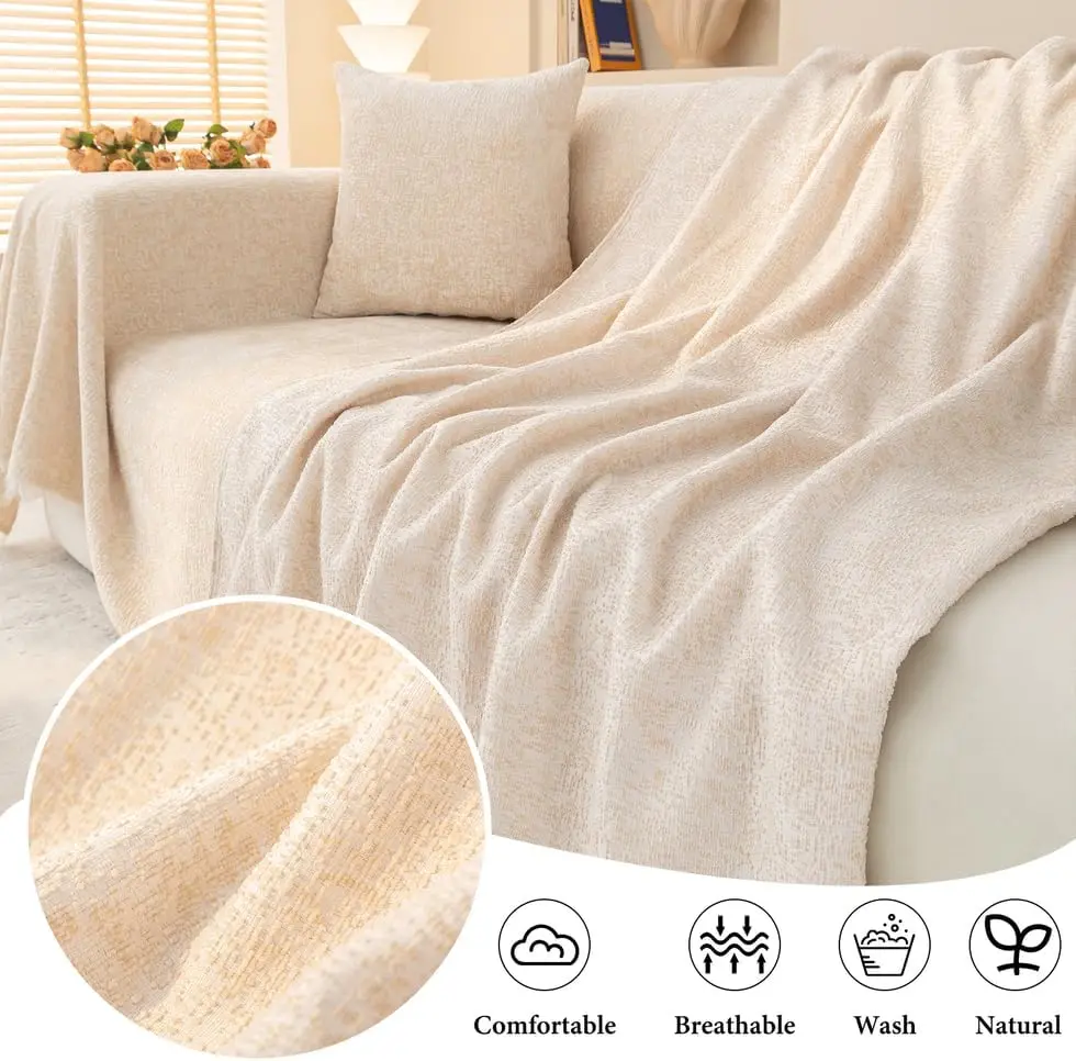 Amwan Cream Beige Large Chenille Sofa Cover Universal Durable Couch Cover For Dogs,Cats,Kids,Large Sofa Slipcover For Sectional
Amwan Cream Beige Large Chenille Sofa Cover Universal Durable Couch Cover For Dogs,Cats,Kids,Large Sofa Slipcover For Sectional