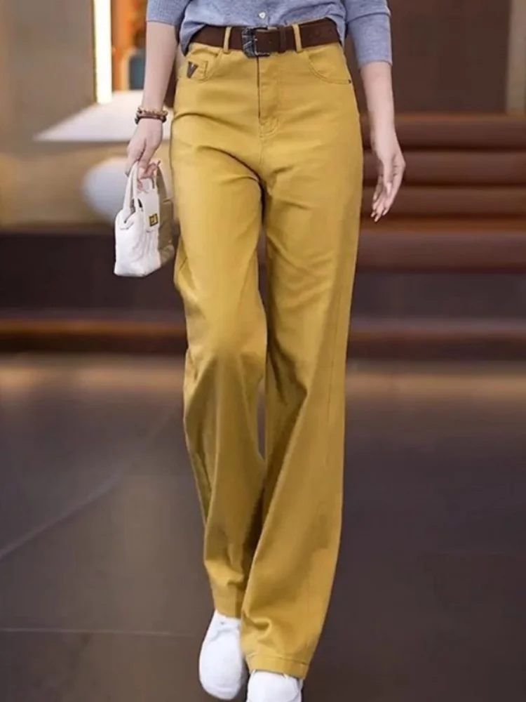 Широкие джинсы цвета хаки, женские весенне-летние новые свободные утягивающие джинсы с высокой талией, повседневные прямые джинсы, универсальные джинсы с высокой талией
Широкие джинсы цвета хаки, женские весенне-летние новые свободные утягивающие джинсы с высокой талией, повседневные прямые джинсы, универсальные джинсы с высокой талией