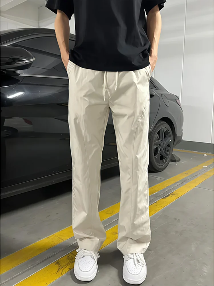 Мужские повседневные брюки из ледяного шелка с диагональным кроем, быстросохнущие, охлаждающие, в американском уличном стиле, прямые, слегка расклешенные, для летнего отдыха
Мужские повседневные брюки из ледяного шелка с диагональным кроем, быстросохнущие, охлаждающие, в американском уличном стиле, прямые, слегка расклешенные, для летнего отдыха