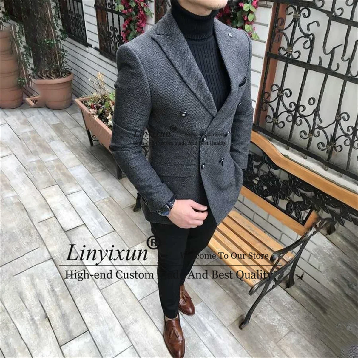 Double Breasted Men Suits 2 Pieces Sets Groom Wedding Tuxedos Slim Fit Business Male Blazers Pants Outfit Slim Fit Costume Homme
Double Breasted Men Suits 2 Pieces Sets Groom Wedding Tuxedos Slim Fit Business Male Blazers Pants Outfit Slim Fit Costume Homme
