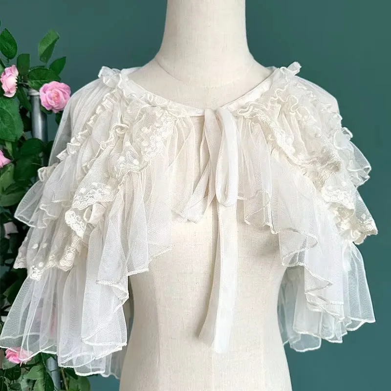 Lolita Short Shawl Coat Women Sweet Kawaii Lace Mesh Open Front Poncho Gothic Girls Retro Cute Princess Capes Cardigan Outerwear
Lolita Short Shawl Coat Women Sweet Kawaii Lace Mesh Open Front Poncho Gothic Girls Retro Cute Princess Capes Cardigan Outerwear