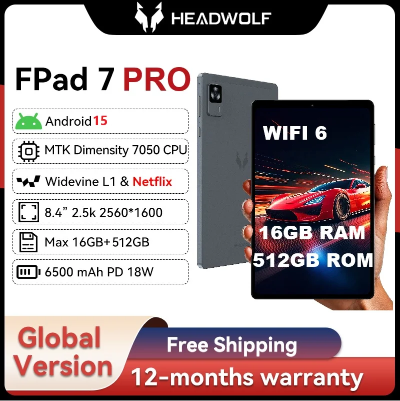 Планшет Headwolf FPad7 PRO Android 15, 8 дюймов, 2,5 тыс. HD, макс. 16 ГБ + 512 ГБ, 6500 мАч, PD18W, камера 8 МП + 16 МП, SIM-камера 4G LTE WiFi 6
Планшет Headwolf FPad7 PRO Android 15, 8 дюймов, 2,5 тыс. HD, макс. 16 ГБ + 512 ГБ, 6500 мАч, PD18W, камера 8 МП + 16 МП, SIM-камера 4G LTE WiFi 6
