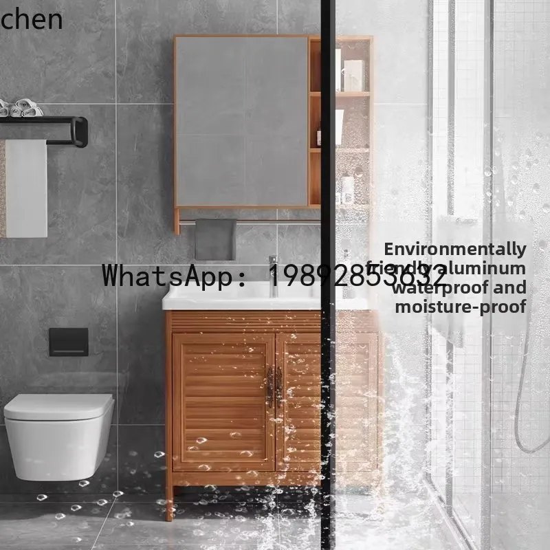 A1 Small Space Aluminum Floor-Standing Bathroom Cabinet Washbasin Balcony Integrated Washstand
A1 Small Space Aluminum Floor-Standing Bathroom Cabinet Washbasin Balcony Integrated Washstand