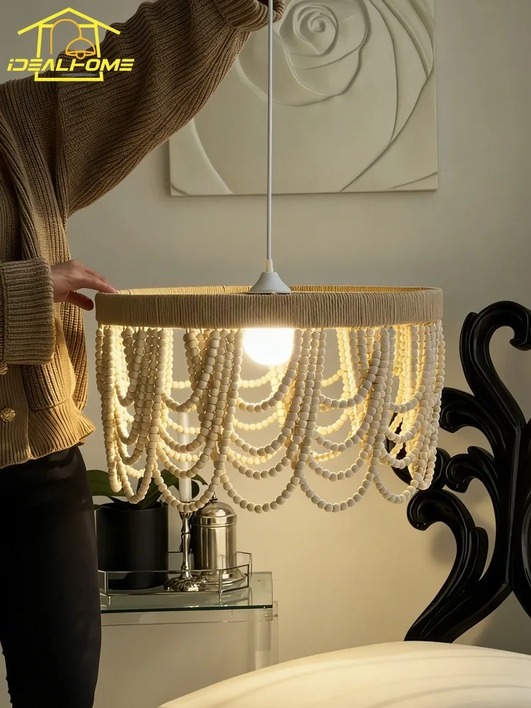 French Bohemian Bead Chain Hemp Rope Pendant Lights LED E27 Atmosphere Warm Art Decorative Hanging Lamp Bedroom Study Bedside
French Bohemian Bead Chain Hemp Rope Pendant Lights LED E27 Atmosphere Warm Art Decorative Hanging Lamp Bedroom Study Bedside