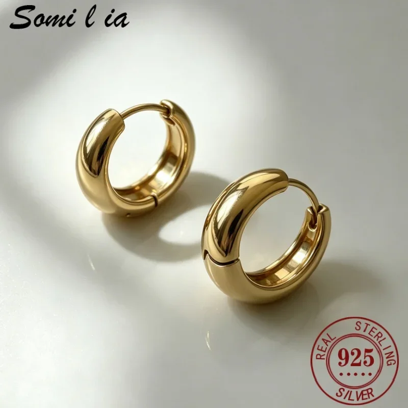S925 Sterling Silve Round Circle Earrings for Women Fashion Metal Chunky Hoop Earrings Prevent Allergy Party Jewelry Holiday Gif
S925 Sterling Silve Round Circle Earrings for Women Fashion Metal Chunky Hoop Earrings Prevent Allergy Party Jewelry Holiday Gif