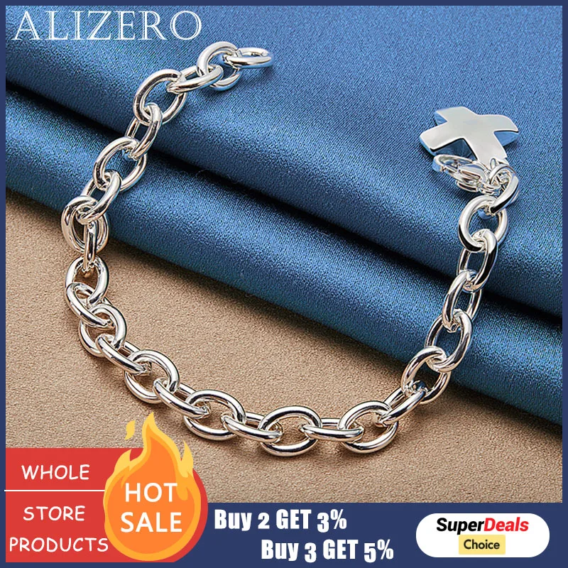 ALIZERO 925 Sterling Silver Small Cross Bracelets For Women Men Fashion Wedding Banquet Party Gifts Charms Bracelet Jewelry
ALIZERO 925 Sterling Silver Small Cross Bracelets For Women Men Fashion Wedding Banquet Party Gifts Charms Bracelet Jewelry