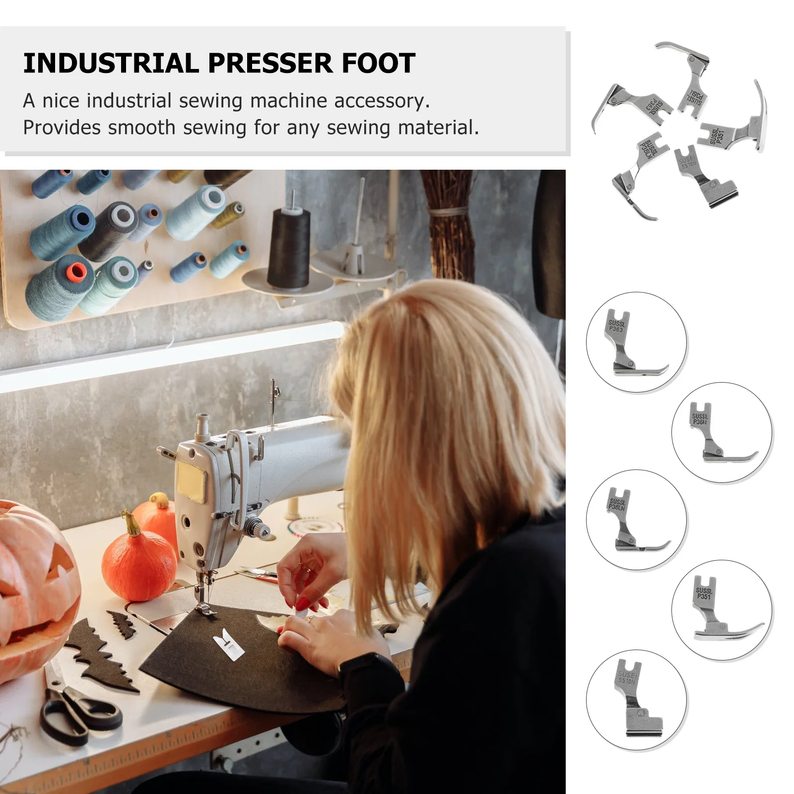 5Pcs Presser Feet Set for Industrial Sewing Machines Sturdy Steel Smooth Operation Fits S518ns P36ln P36n P351 P363 Silver
5Pcs Presser Feet Set for Industrial Sewing Machines Sturdy Steel Smooth Operation Fits S518ns P36ln P36n P351 P363 Silver