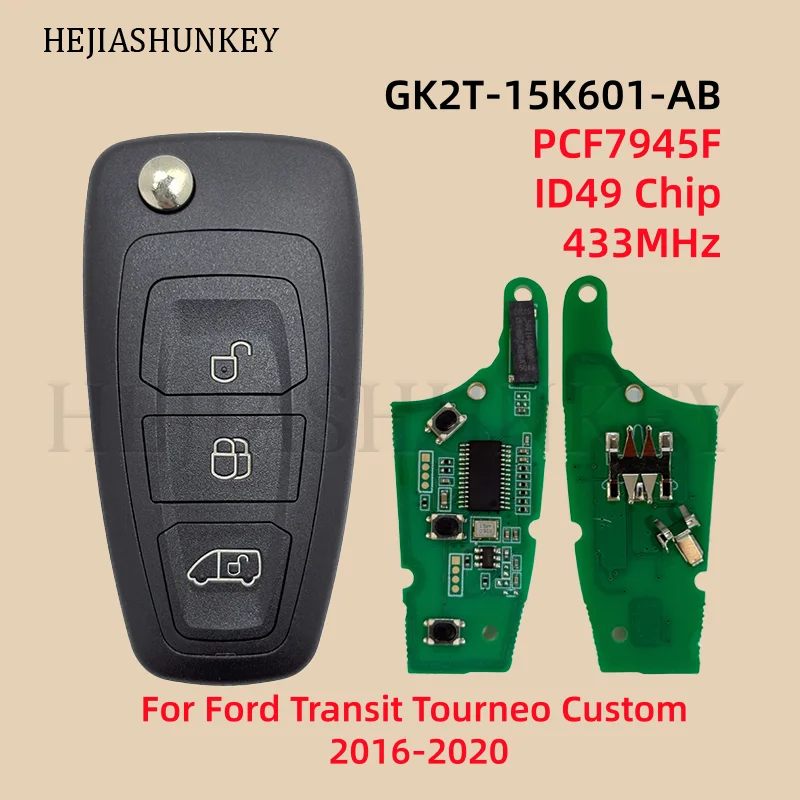 GK2T-15K601-AB A2C94379403 3 Button Flip Remote Key Fob 433MHz ID49 PCF7945F Chip For Ford Transit Custom Tourneo 2016-2020
GK2T-15K601-AB A2C94379403 3 Button Flip Remote Key Fob 433MHz ID49 PCF7945F Chip For Ford Transit Custom Tourneo 2016-2020