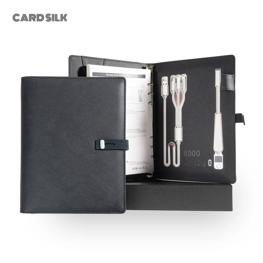 A5 Charging Notebook with Built-in 3-in-1 Cable, Night Light, PU Leather Cover, Card Slots and Document Pocket
A5 Charging Notebook with Built-in 3-in-1 Cable, Night Light, PU Leather Cover, Card Slots and Document Pocket