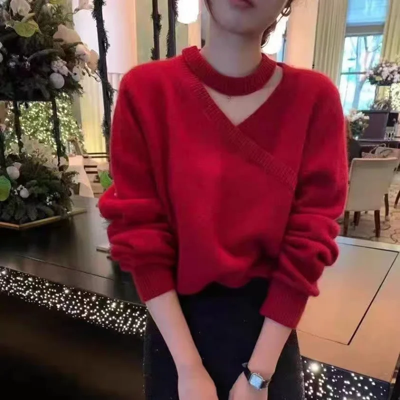 Новый женский свитер с длинными рукавами, свитер из 100% мериносовой шерсти, модный и универсальный, женский свитер с V-образным вырезом для весны и осени.
Новый женский свитер с длинными рукавами, свитер из 100% мериносовой шерсти, модный и универсальный, женский свитер с V-образным вырезом для весны и осени.