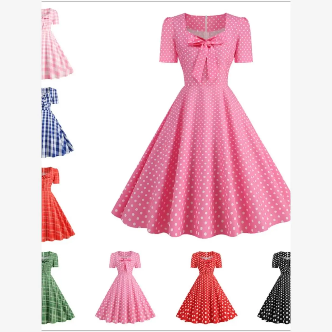 Heben Retro Hong Sle Waist-Cinching Square Collar Knot Plaid Dot ort Sve Dr Morning Robe Dance Dr
Heben Retro Hong Sle Waist-Cinching Square Collar Knot Plaid Dot ort Sve Dr Morning Robe Dance Dr