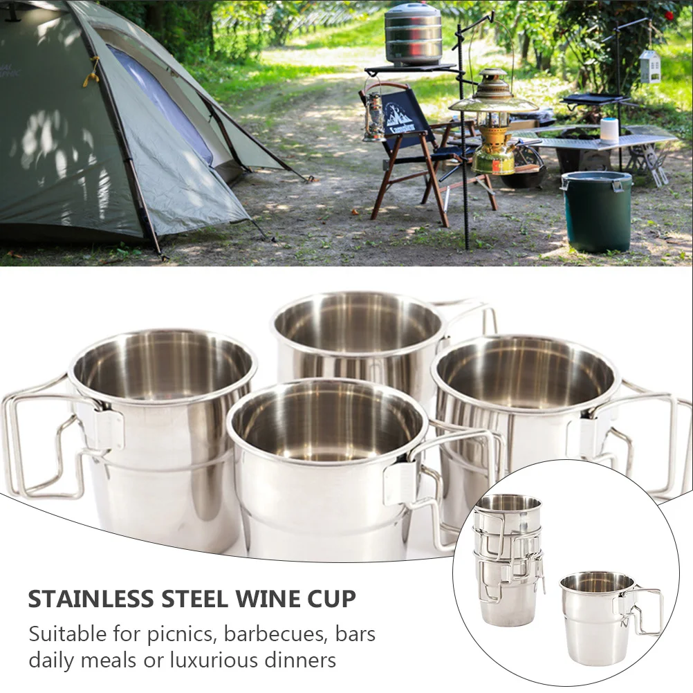 4Pcs Stainless Steel Wine Cup Set Durable Portable Camping Bbq Coffee Beer Mug Metal Cup Water Mug Stainless Steel Wine Cups
4Pcs Stainless Steel Wine Cup Set Durable Portable Camping Bbq Coffee Beer Mug Metal Cup Water Mug Stainless Steel Wine Cups
