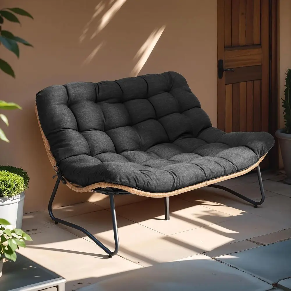 All-Weather 2-Seater Outdoor Loveseat with Soft Cushion for Patio, Deck, Balcony, Poolside, Backyard, Porch (Black)
All-Weather 2-Seater Outdoor Loveseat with Soft Cushion for Patio, Deck, Balcony, Poolside, Backyard, Porch (Black)
