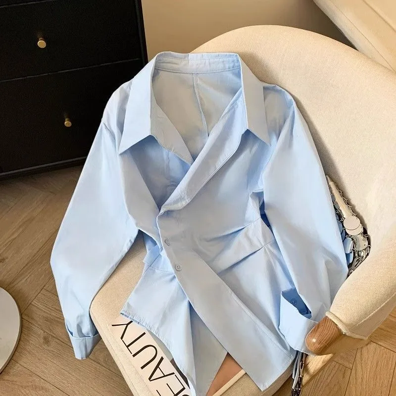 Irregular Long Sleeve Polo Shirt Women Tunic White Elegant Basic Tops Blouse Ladies Fashion Work Wear Shirts Y2k Preppy Blusas
Irregular Long Sleeve Polo Shirt Women Tunic White Elegant Basic Tops Blouse Ladies Fashion Work Wear Shirts Y2k Preppy Blusas