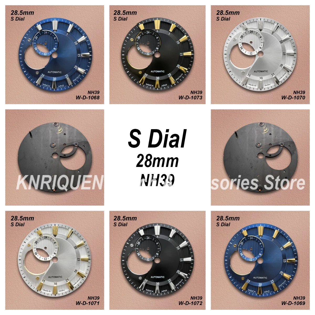 28.5mm S Logo New Hollow Out Dial Fit NH39 Movement White/Black/Blue High-Quality Sunray Dial Watch Modification Accessories 
28.5mm S Logo New Hollow Out Dial Fit NH39 Movement White/Black/Blue High-Quality Sunray Dial Watch Modification Accessories