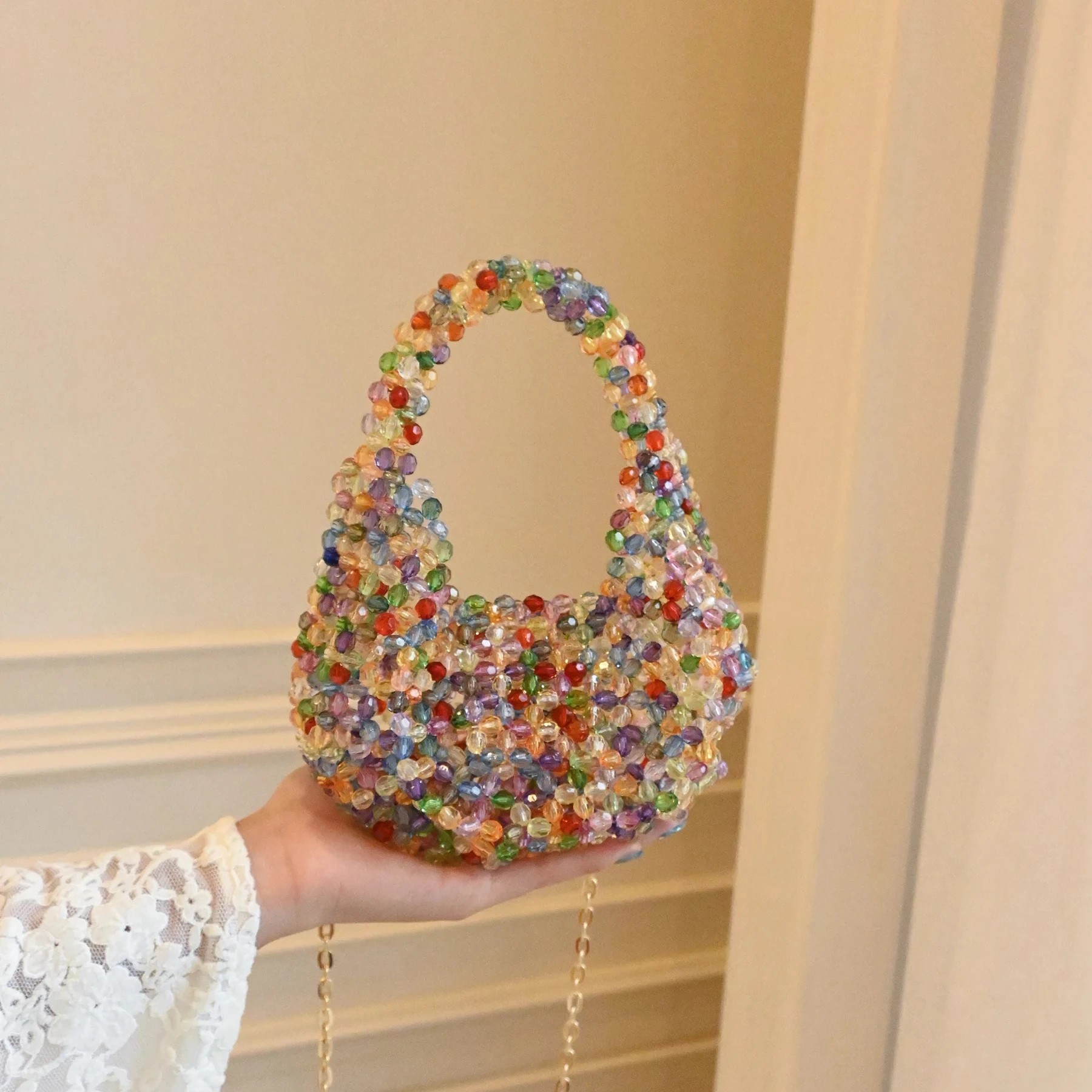 Single Shoulder Cross-Body Evening Bag Hand-Beaded Pearl for Dinner Elegant Handbag
Single Shoulder Cross-Body Evening Bag Hand-Beaded Pearl for Dinner Elegant Handbag