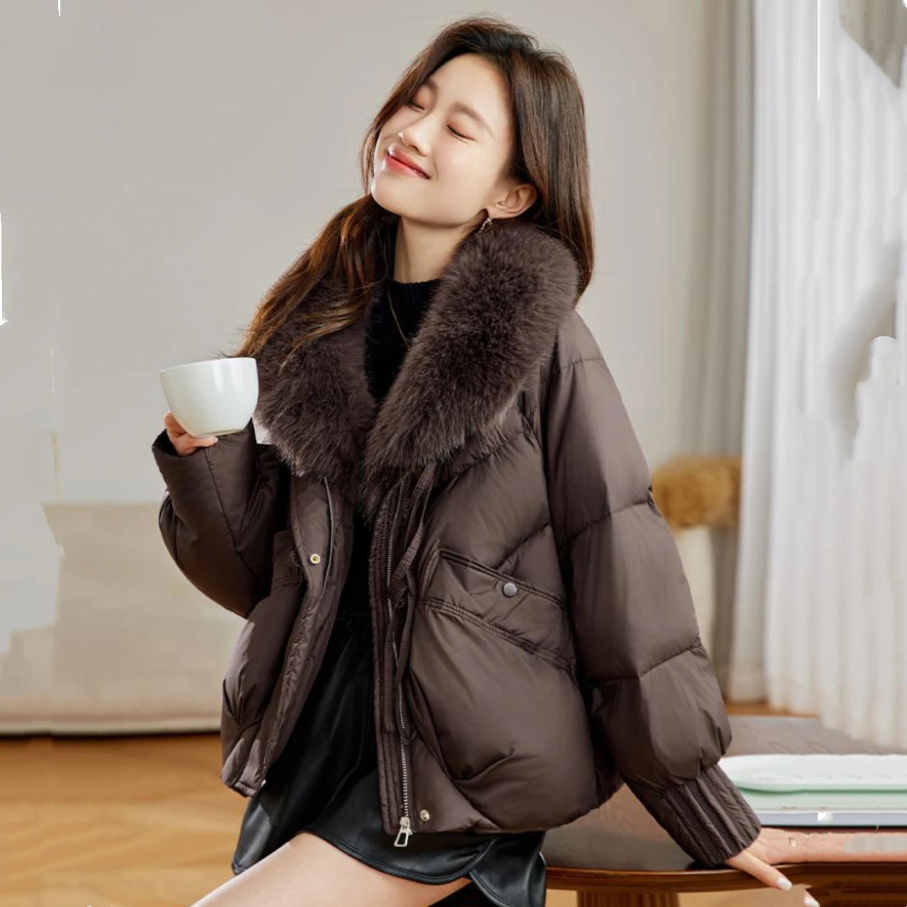 Korean Sle ort Puffer Jaet Women's Faion Thiened Cotton Coat Winter Outerwear Tagkita Brand Collar Zipper ket
Korean Sle ort Puffer Jaet Women's Faion Thiened Cotton Coat Winter Outerwear Tagkita Brand Collar Zipper ket