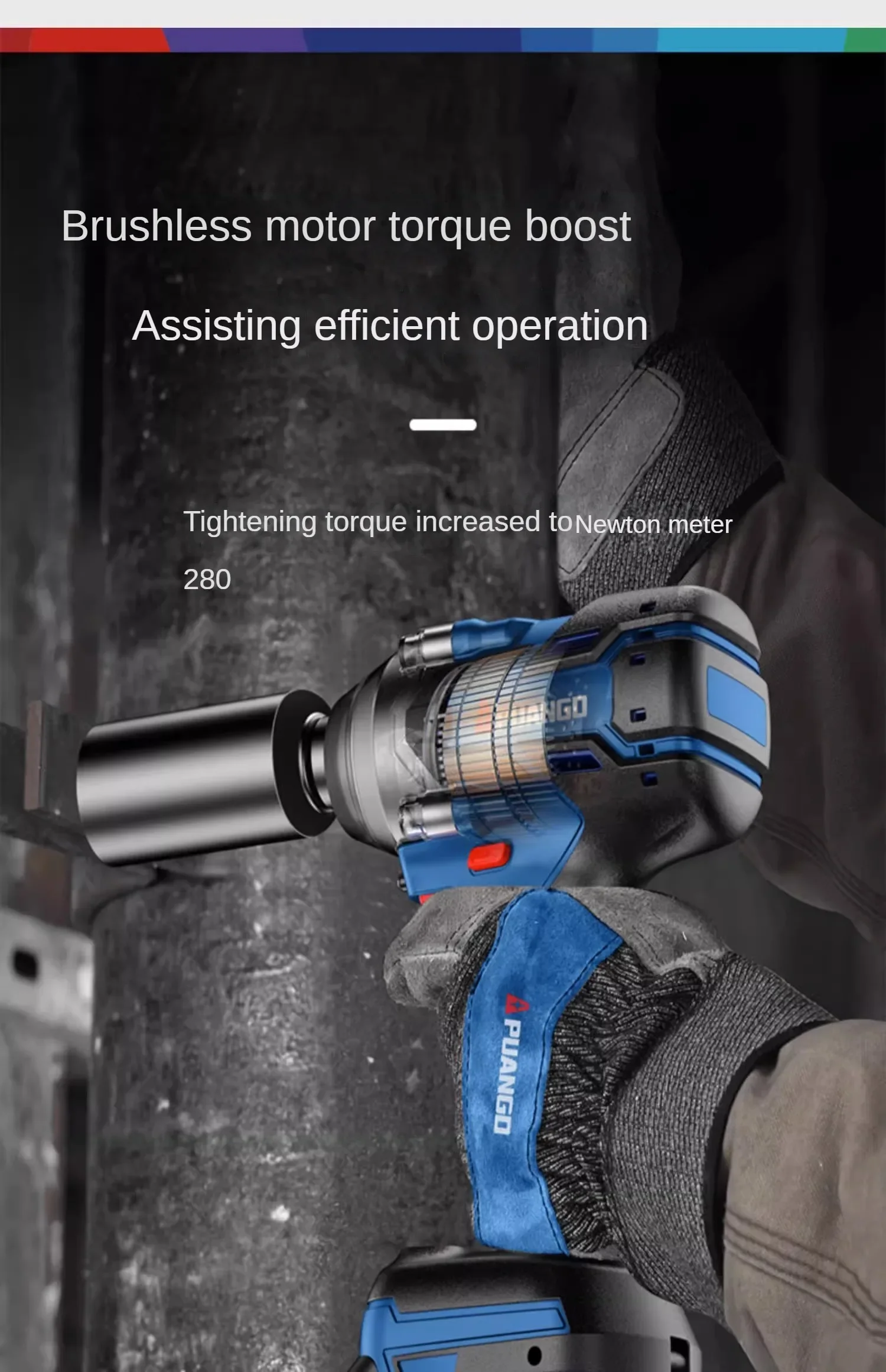 High-torque Brushless Lithium Electric Wrench with Wind Cannon and Strong Impact Plate for Tire Repair and automotive repair
High-torque Brushless Lithium Electric Wrench with Wind Cannon and Strong Impact Plate for Tire Repair and automotive repair