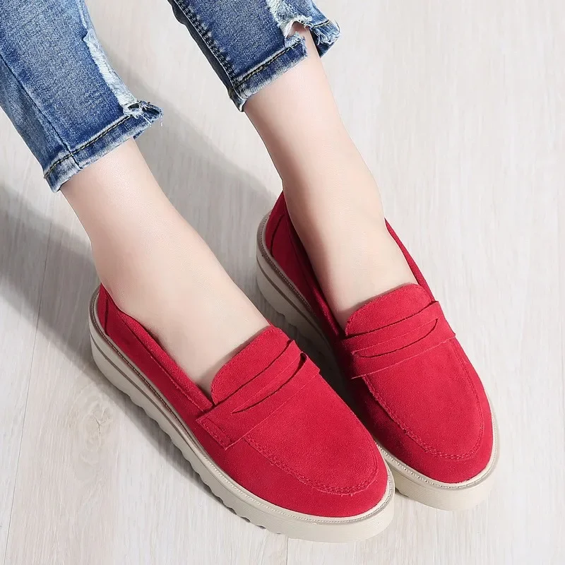 Spring and Autumn New Loafers Casual Shoes Female Suede Genuine Leather Platform Shoes Mother Wedge Rocking Platform Shoes Moka
Spring and Autumn New Loafers Casual Shoes Female Suede Genuine Leather Platform Shoes Mother Wedge Rocking Platform Shoes Moka