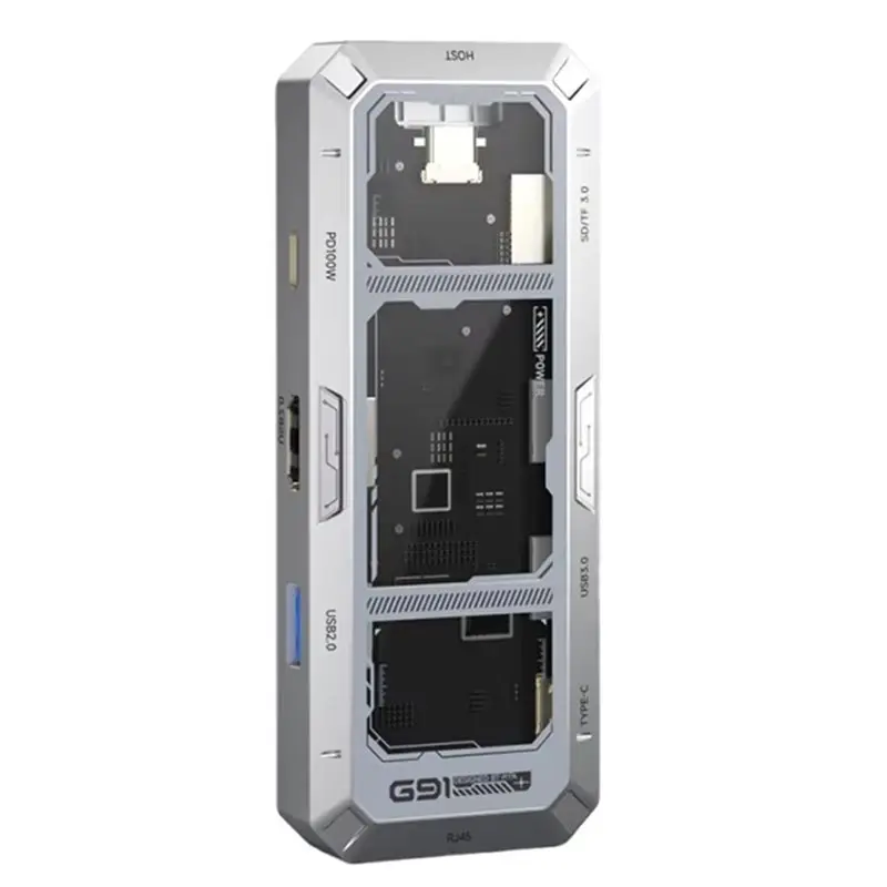 New Arrivals-G91 9 In 1 Aluminum Alloy Docking Station Type-C To HDMI2.0 Smart Screen Display USB3.0 HUB PD100W Adapter Compatib
New Arrivals-G91 9 In 1 Aluminum Alloy Docking Station Type-C To HDMI2.0 Smart Screen Display USB3.0 HUB PD100W Adapter Compatib