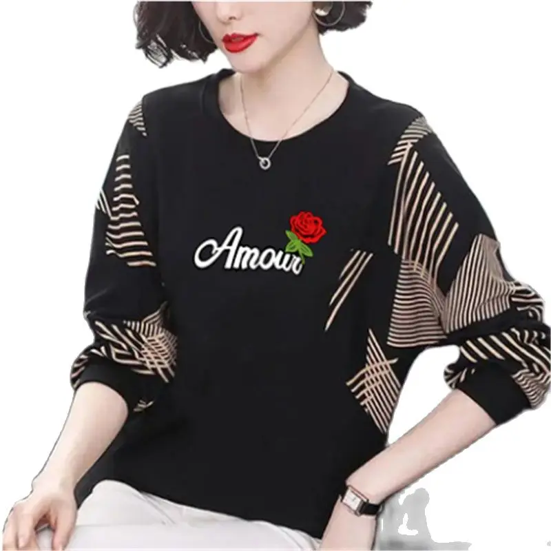 The New Printed Stripe Bottom Blouse For Women's Age-reDucing Leisure, Iiterary, Large Size Women's Long-Sleeve T-Shirt Blouse
The New Printed Stripe Bottom Blouse For Women's Age-reDucing Leisure, Iiterary, Large Size Women's Long-Sleeve T-Shirt Blouse