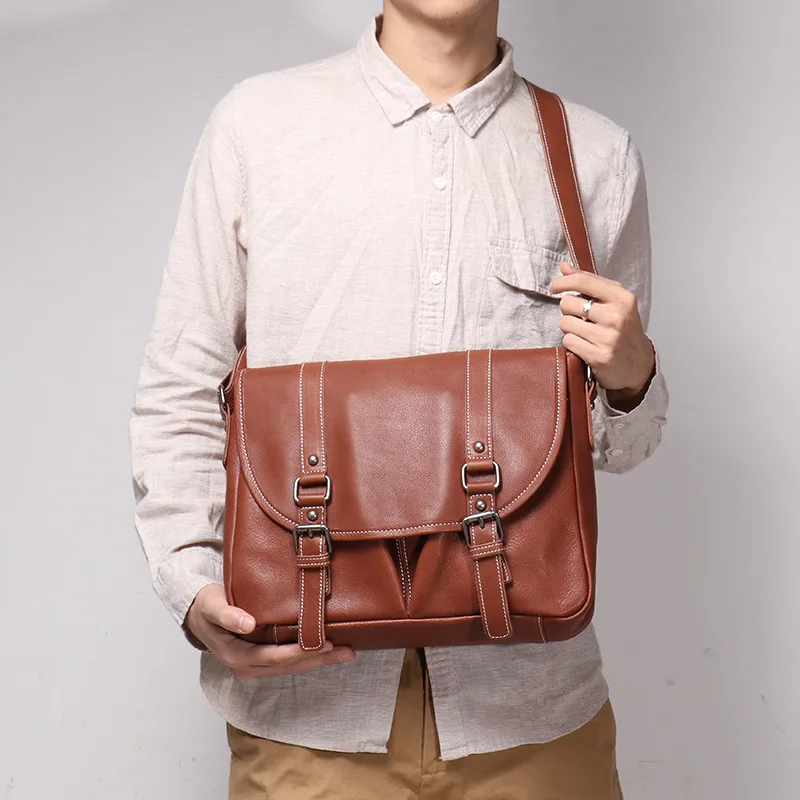 New Men's Leather Shoulder Bag Women's Vegetable Tanned Leather Crossbody Large Capacity A4 File Bag Business Commuter Large Cap
New Men's Leather Shoulder Bag Women's Vegetable Tanned Leather Crossbody Large Capacity A4 File Bag Business Commuter Large Cap