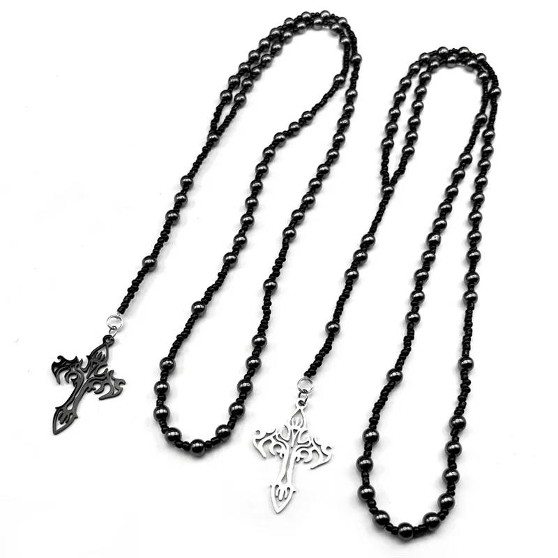 Gothic Cross Flame Pendant Necklace Stainless Steel for Women Men Silver Color Rock Long Beads Chain Necklaces Jewelry Gifts
Gothic Cross Flame Pendant Necklace Stainless Steel for Women Men Silver Color Rock Long Beads Chain Necklaces Jewelry Gifts