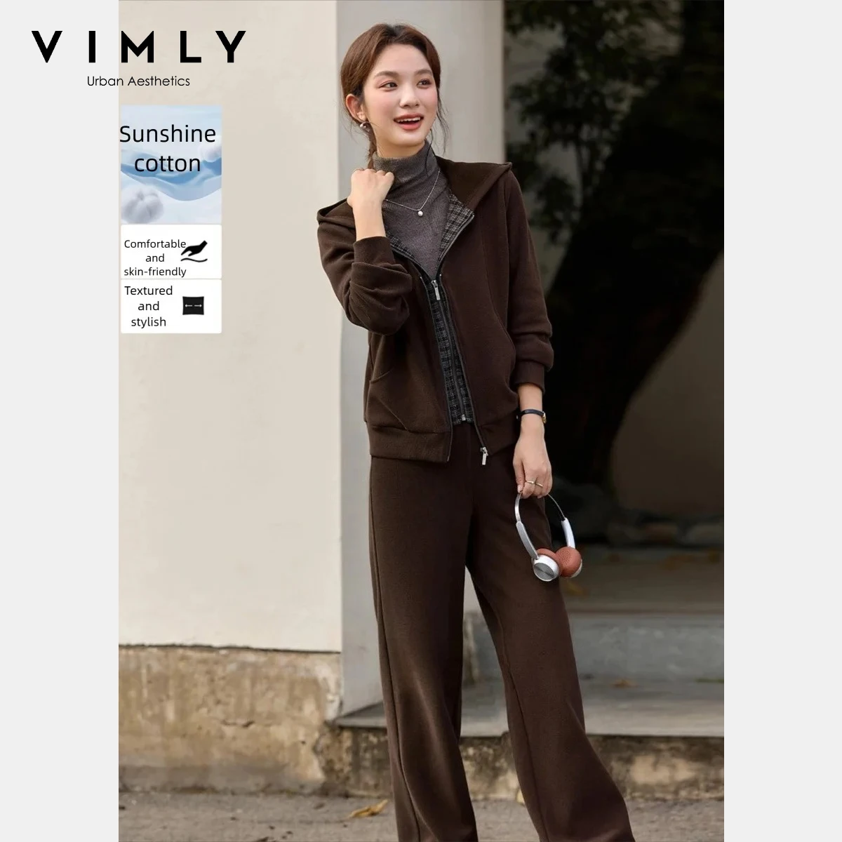 VIMLY Women's Two Pieces Set 2025 Winter Layered Fleece Lined Coat Straight Leg Trousers Pants Sets Hooded Woman Clothes A3189
VIMLY Women's Two Pieces Set 2025 Winter Layered Fleece Lined Coat Straight Leg Trousers Pants Sets Hooded Woman Clothes A3189