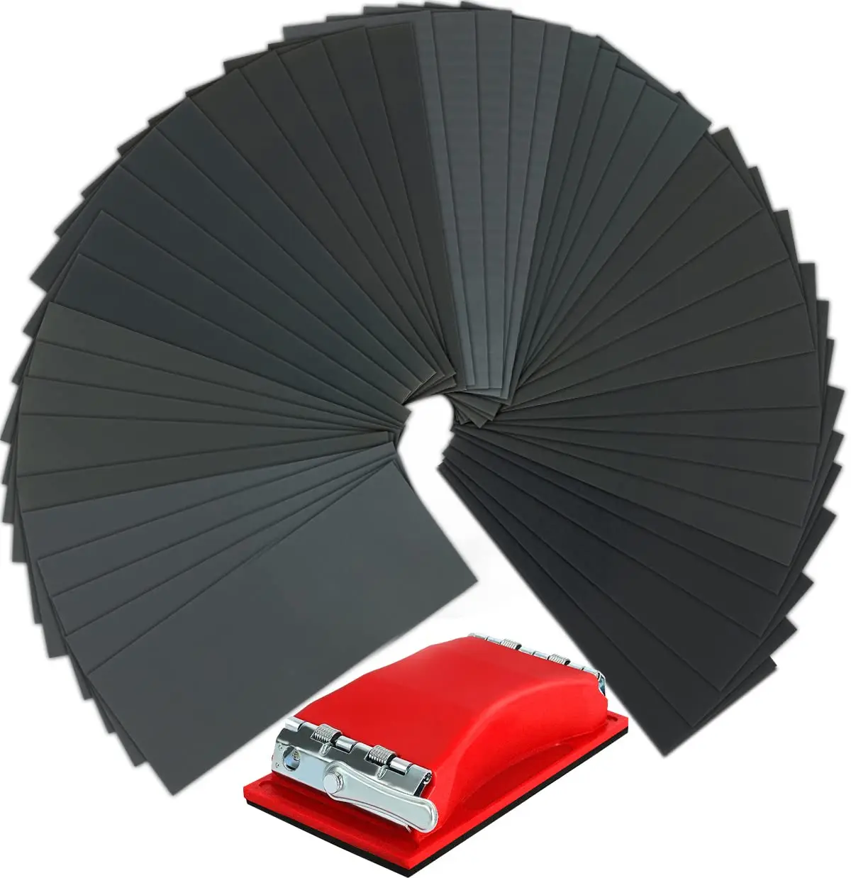 90 Pcs Wet Dry Sandpaper Assortment 400 to 3000 Grit with Red Sanding Block for Automotive Wood Metal Finishing
90 Pcs Wet Dry Sandpaper Assortment 400 to 3000 Grit with Red Sanding Block for Automotive Wood Metal Finishing