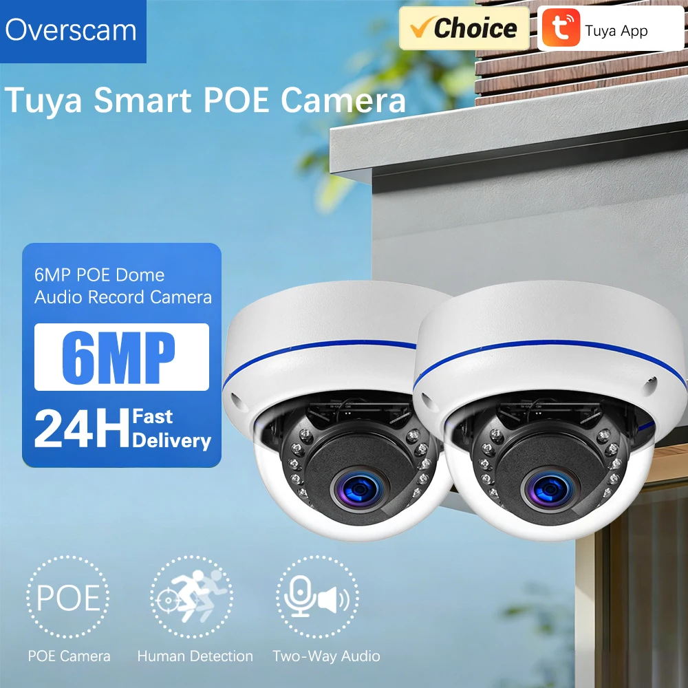 6MP Tuya POE Metal Dome IP Camera Audio Record CCTV Camera Vandalproof IP66 Waterproof Human Detect Outdoor Home Security Video
6MP Tuya POE Metal Dome IP Camera Audio Record CCTV Camera Vandalproof IP66 Waterproof Human Detect Outdoor Home Security Video