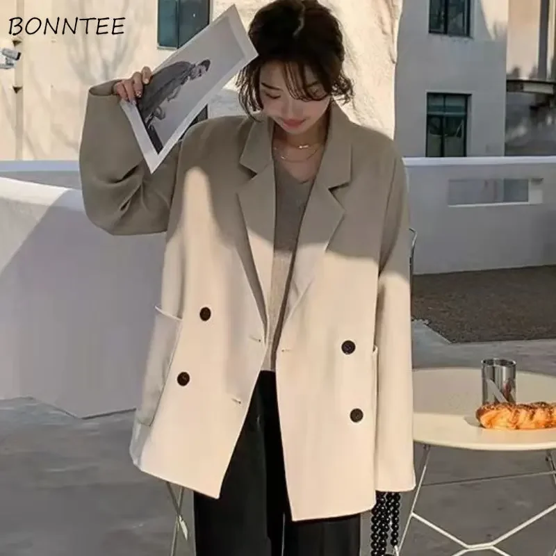 Blazers Women Solid Daily Students Casual Autumn Trendy Retro Simple Korean Style All-match Loose Double Breasted Comfortable
Blazers Women Solid Daily Students Casual Autumn Trendy Retro Simple Korean Style All-match Loose Double Breasted Comfortable