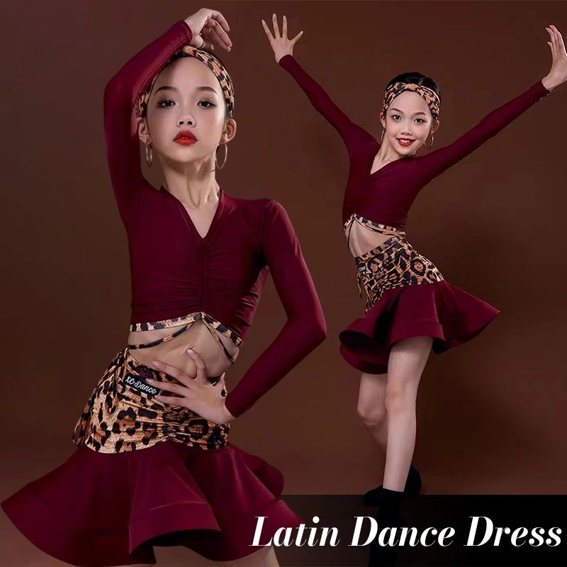 Girls Latin Dance Costume Leopard Printed Tops Skirt Set Kids Tango Practice Dance Competition Stage Performance Costume
Girls Latin Dance Costume Leopard Printed Tops Skirt Set Kids Tango Practice Dance Competition Stage Performance Costume