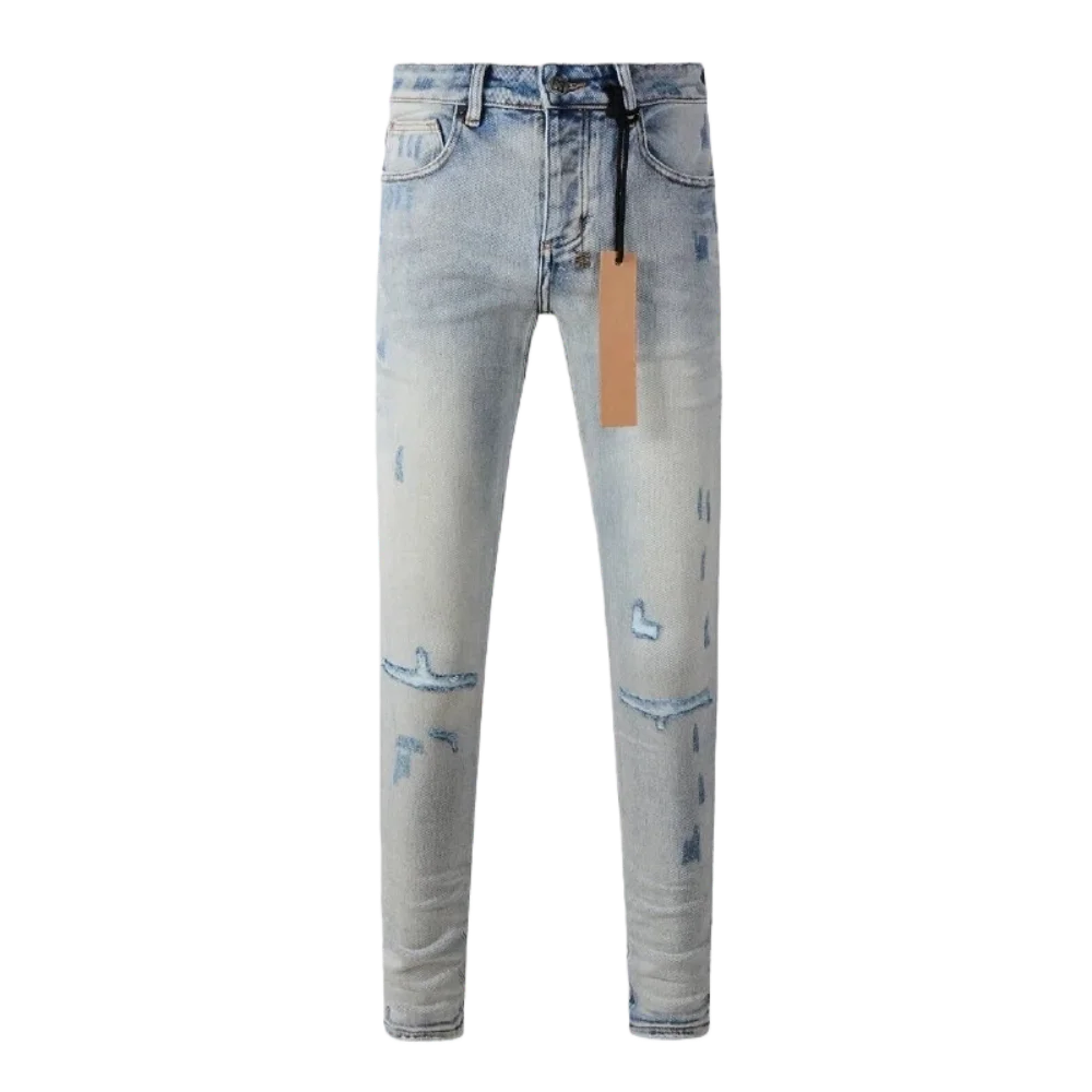 Мужские рваные джинсы, повседневные джинсы в американском ретро-стиле, с латунными пуговицами, вышитыми буквами, из чистого хлопка, с эффектом потертости, высокое качество
Мужские рваные джинсы, повседневные джинсы в американском ретро-стиле, с латунными пуговицами, вышитыми буквами, из чистого хлопка, с эффектом потертости, высокое качество