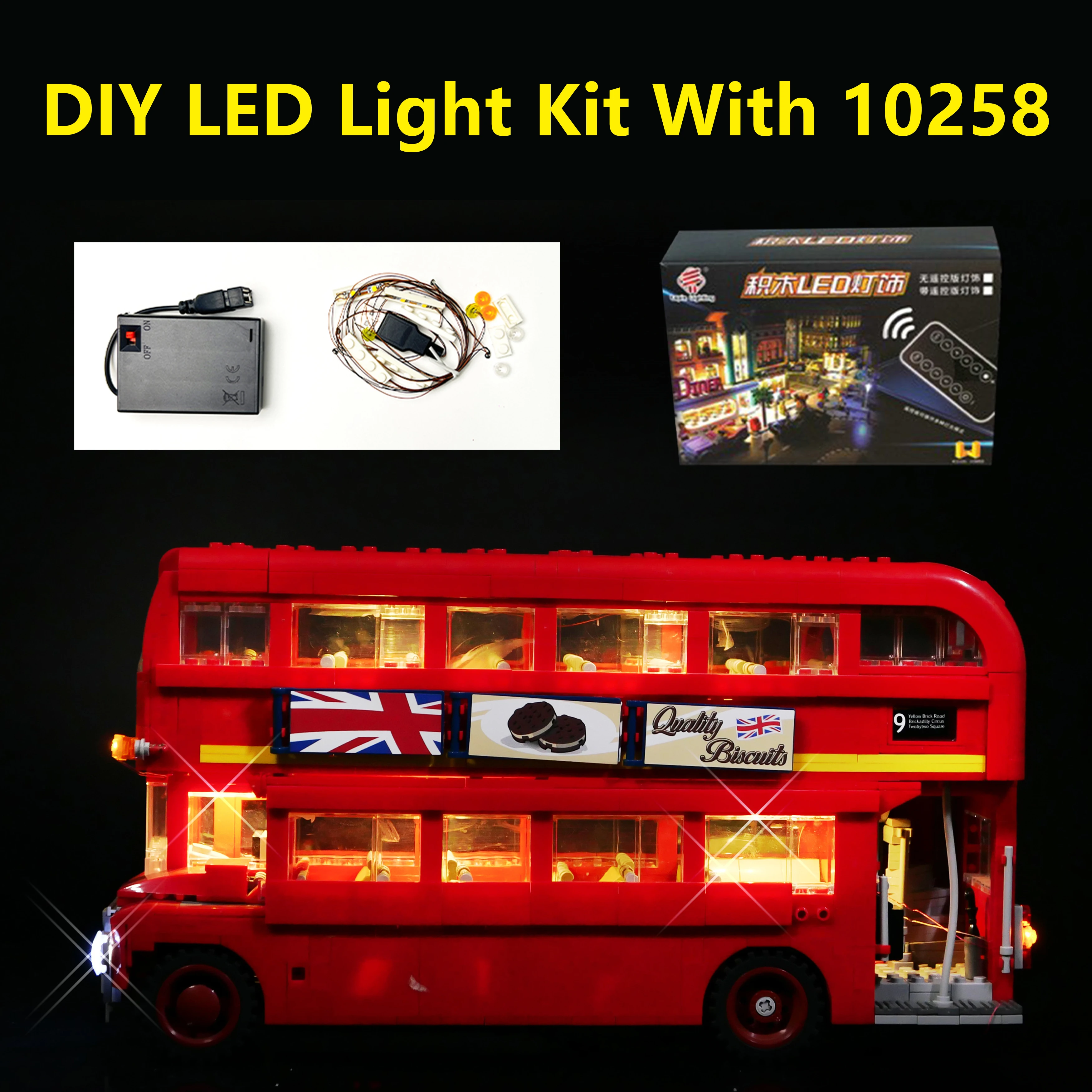 LED Lighting Kit Compatible with 10258 City Double Decker Bus Building Block Model, Remote Control Light Accessories
LED Lighting Kit Compatible with 10258 City Double Decker Bus Building Block Model, Remote Control Light Accessories